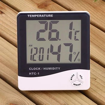 Patalpų Kambarys, LCD Elektroninių Temperatūros Drėgmės Matuoklis Skaitmeninis Termometras su Drėgmėmačiu Oras Stotis Žadintuvas HTC-1