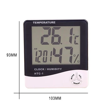 Patalpų Kambarys, LCD Elektroninių Temperatūros Drėgmės Matuoklis Skaitmeninis Termometras su Drėgmėmačiu Oras Stotis Žadintuvas HTC-1