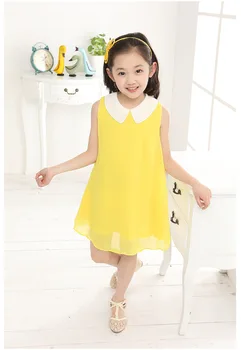 Vaikų vasaros drabužių šifono sluoksniuoti drabužius mergaitė candy spalvos suknelė 2-10 metų amžiaus mergytę drabužiai