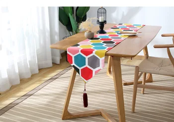 HLQON Geometrinio stiliaus modernus stalo runner staltiesė kabineto padengti lova runner kabineto padengti namų šaliai festivalis apdaila