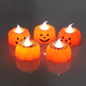 LED Helovinas moliūgų žibintų Šviesos Žvakės baterijomis Elektroninių Žvakės Specialų Halloween Vakarėlį Helovino dekoracija
