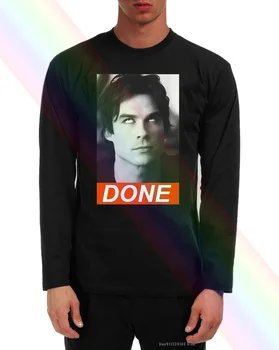 Damon Salvatore Vampyro Dienoraščiai Kronikos Vampiricas Long Sleeve T-Shirt Rodyti Originalą Ti