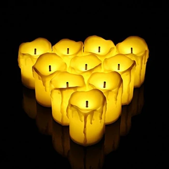 Šiltai Balta 12 VNT LED Tealight Žvakės Flameless Atostogų/Vestuvių Papuošimas Elektros Baterija