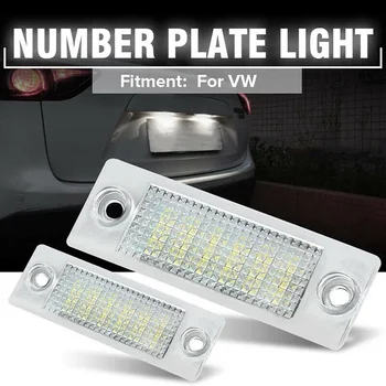 2vnt Automobilio Licencijos numerio apšvietimo Lemputės LED Numeris numerio ženklo Žibintus, Volkswagen Touran /Golf/Jetta/Caddy