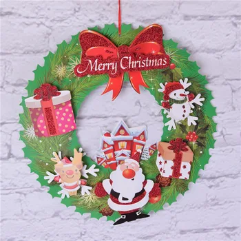 2018 40cm Kalėdinė Girlianda Kartono Kalėdų Vainikas Santa Claus Snaigės Durų Dekoras Kalėdų Dekoro Namuose Naujųjų Metų Dekoras