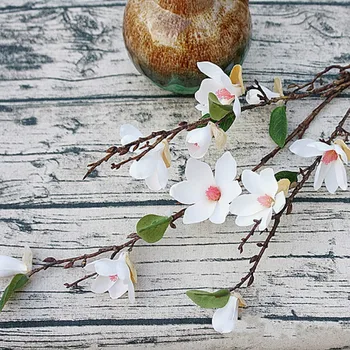 2vnt High-end Modeliavimas Magnolia Gėlių Namuose Vestuvių Išdėstymas Rekvizitai Dirbtinių Gėlių Šilko Gėlių