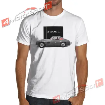 Nauja Vasaros Cool T-Shirt vokietijos automobilių gerbėjai-Benz 300 SL Gullwing Retro racings Marškinėliai Medvilniniai marškinėliai