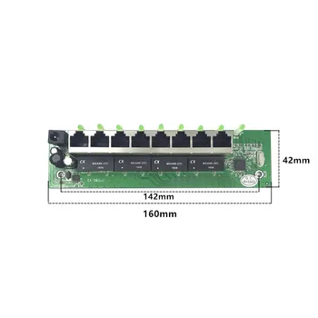 OEM gamyklos tiesioginės mini greitas 10 / 100mbps 8-port Ethernet tinklo lan koncentratoriaus, perjungtuvo valdybos dviejų sluoksnių pcb 2 rj45 1 * 8pin uosto vadovas