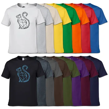 Mielas Naminių Kačių T-shirt Mados Paprastos Geometrinės Linijos, Gyvūnų Katė T Shirts 2020 M. Aukštos kokybės Medvilnės Trumpas rankovėmis Marškinėlius Unisex Tee