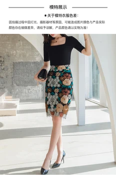 2020 m. pavasario ir vasaros naujų slim siuvinėtų nėrinių sijonas moterų ilgai skirsnyje žodis maišelį klubo žingsnis sijonas