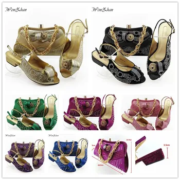 WENZHAN Šilčiausias italijos batai ir maišelį nustatyti šalies batų su atitikimo maišelį naujo dizaino lady atitikimo batų ir maišelį 38-43 B911-8
