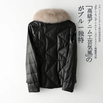 Oda žiemą originali striukė moterims, drabužiai 2020 m. derliaus ančių pūkų paltai + tikros lapės apykaklė, šiltas chaqueta mujer hiver 2026