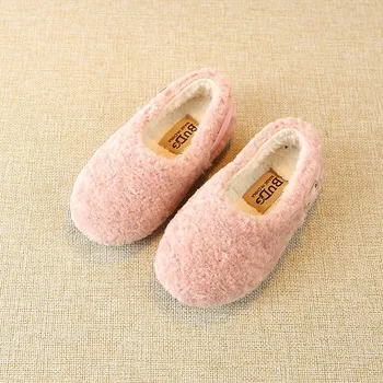 Merginos medvilnės pliušas-paminkštintas batų Vaikų žiemos 2019 modelių plius aksomo paminkštintas batų kūdikių berniukų šilta žiemos batai pliušinis batai