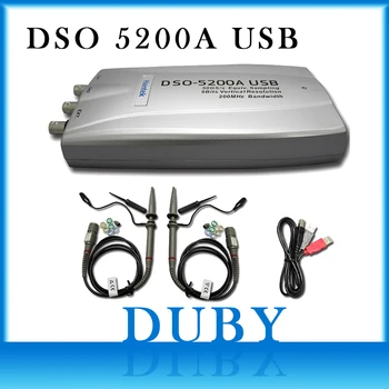 Hantek DSO5200A 200MHz 2CH PC USB Skaitmeninio Saugojimo Oscilloscope 250 MS/s Hantek DSO 5200A Nemokamai DHL