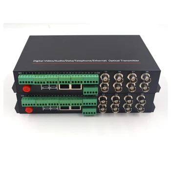 Vaizdo/Ethernet/RS422 duomenų/8 Kontaktų uždarymo per optinio Pluošto media konverteriai (Siųstuvu ir Imtuvu)- FC Singlemode iki 40 km