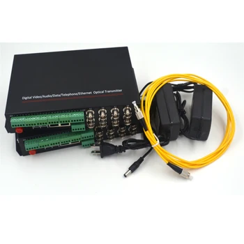 Vaizdo/Ethernet/RS422 duomenų/8 Kontaktų uždarymo per optinio Pluošto media konverteriai (Siųstuvu ir Imtuvu)- FC Singlemode iki 40 km