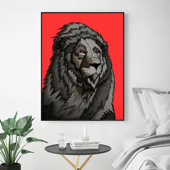 Raudonų akių liūtas Gyvūnų Meno Nuotraukas Spausdina Namų Dekoro Sienos Plakatas Apdaila Už Kambarį