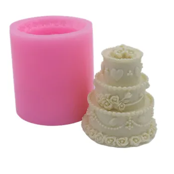 Gimtadienio Tortas Dizaino Žvakių Liejimo Formų Dekoravimo Silikono Formos Meno Žvakė Aromaterapija Gipso Amatų Pelėsių