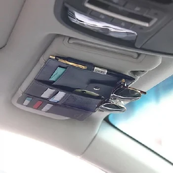 Automobilių reikmenys saulės skydelis įrašą akis kabo maišelis automobilių bill saugojimo krepšys saulės pavėsyje nustatyti vairuotojo licencijos kortelės pen kortelės plug