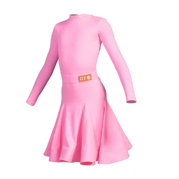 Rožinė Lotynų Šokių Kostiumas Mergaitėms Standartas, Konkurencijos Suknelė Balus Praktikos Dėvėti Rumba 