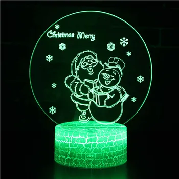 OUTELA Naktį LED Žibintai Naujiena 3D lempos Mielas Žaislas Dovana 7 ColorCartoon Atmosfera Lempa Vaikams, Vaikų Kambarys