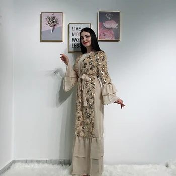 China Kutas Kimono Abaja Dubajus Kaftan Islamo Musulmonų Suknelė, Hijab Abayas Moterų Caftan Marocain Turkijos Islamo Drabužių Skraiste