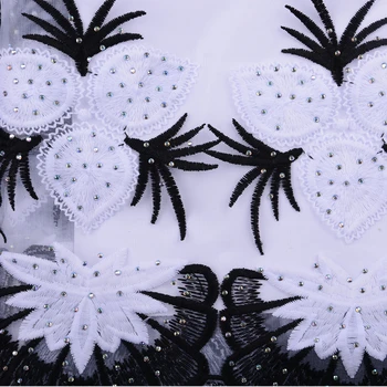 Aukštos Kokybės Nigerijos Prancūzų Nėriniai Išsiuvinėtu Tiulio Nėrinių Audinio Vestuvinė Suknelė Su Karoliukais 2019 Rusija Afrikos Nėrinių Fabric1516B