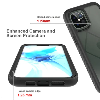 Atsparus smūgiams Šarvai Atveju iPhone, 12 Mini Pro 11 Max SE 2020 XS XR X 6 7 8 Plius Aišku, galinis Dangtelis Dvigubo Sluoksnio Hibridas Bamperis Atvejais