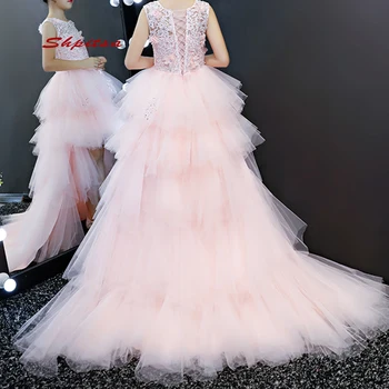 Pink Gėlių mergaičių Suknelės Vestuvėms Šalis Didelis Mažas Mergaites Inscenizacija Prom Šventosios Pirmos Komunijos Suknelė