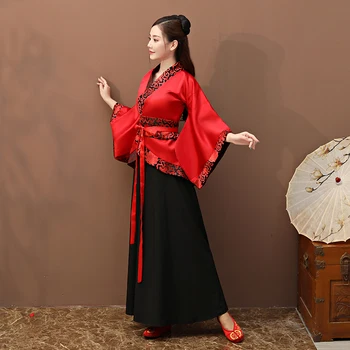 Pora Senovės Kinų Hanfu Suknelė Tradicinių Liaudies Šokių Drabužiai Moterims, Satino Chalatas, Suknelė Vyrų Čing Dinastija Tango Kostiumas DL6575