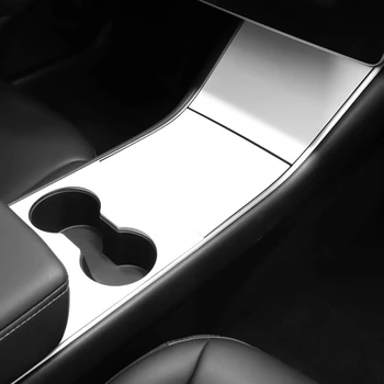 Automobilio Centrinio Valdymo Skydas Apsaugos Pleistras Tesla Model 3 ABS Imitacija Anglies Pluošto Balta 4Pcs/Set