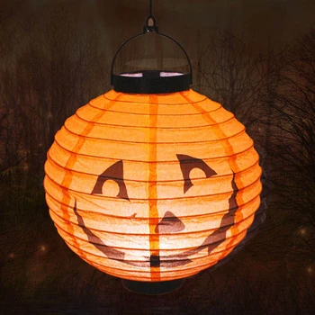 3pcs Helovinas Popierius Žibintai, Sulankstomas Jack-O-Lantern Moliūgų LED Šviesos Dekoracijos Patalpų, Lauko Atostogų Šaliai Dekoro