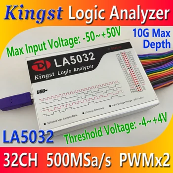 Kingst LA5032 USB Logic Analyzer max 500M sample rate,32 Kanalai,10B mėginius, MCU,RANKOS,FPGA derinimo įrankis, anglų kalba, programinė įranga