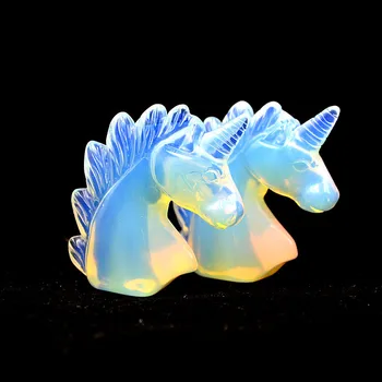 Gamtos opal vienaragis kvarco gydymo kristalų ranka raižyti akmens arklio galvos formos akmuo, namų dekoravimo, dovanų