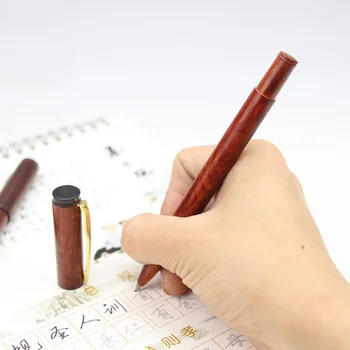 ChinaTraditional Rankų darbo Lobular Raudonojo Sandalmedžio Parašą Pen Natūralių Spalvų Įrašą Roller Pen Verslo kaip Prabangių Dovanų