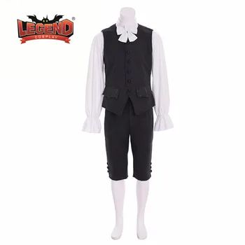 Kolonijinės Vienodas 17-18 Amžiuje kolonijinės apranga Cosplay Vyrų juoda Rokoko Viduramžių 18 A. cosplay kostiumai, apranga kostiumas