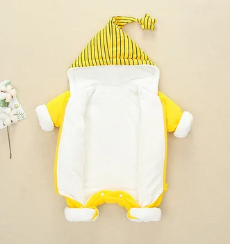 Žiemos kūdikiu medvilnė paminkštinimas drabužius naujų vaikinų ir merginų vijoklis Jumpsuit storas kailis