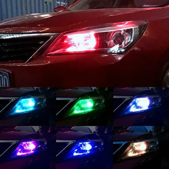 2vnt 194 168 Auto Pleišto Pusėje Šviesos Įvairių Spalvų RGB LED Demo Lempos Lemputė 5050SMD LED Su Nuotolinio valdymo pultelis Strobe