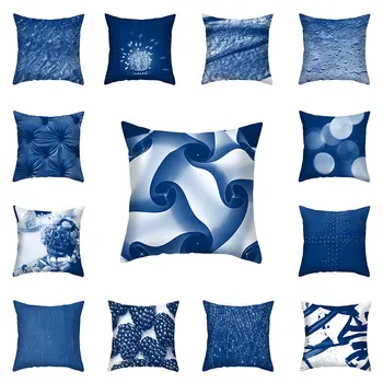 Mėlyna Modelis Pillowslip Pagalvėlė Padengti Abstract Mesti Pagalvės Dangtelis Užvalkalas Namų Sofos Dekoro Prekių Pagalvės užvalkalą 45x45cm Spausdinti