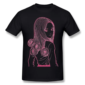 Kirie (Pink) juodos spalvos Marškinėliai Uzumaki homme T-Shirt Tees Grynas Trumpas Rankovės