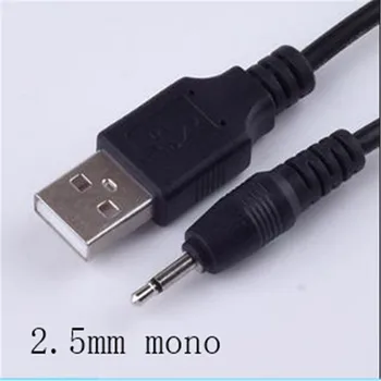 100VNT/ USB 2,5 garso kabelis baltas 2.5 audio mono DC2.5mm audio kištukas mobilaus telefono laisvų rankų įrangos garso MP3 MP4
