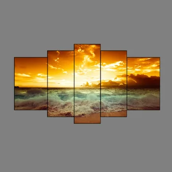 5 Gabalas Horizontai Jūros Saulėlydžio sienos Menas sienos nuotraukas, miegamojo dekoratyviniais nuotraukas, miegamasis Tapybos Nuotrauka ant drobės