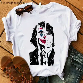 Joker Viršūnes moterų Marškinėliai mados Joker TRAGDEY KOMEDIJA spausdinti juokinga marškinėlius moterims Joker marškinėliai femme streetwear drabužius