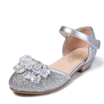 Crystal vaikai sandalai odiniai batai princesė merginos batai vaikams putojantis vestuves batai