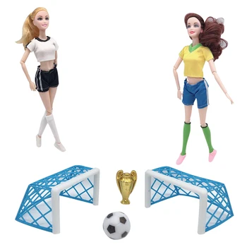 2020 naujausias mados Barbies Princesė Lėlės Futbolo Komanda PK Konkurencija Nustatyti Vaikų Plastiko Interaktyvūs Žaislai