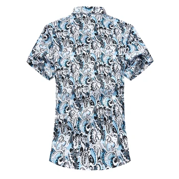 JZ VYRIAUSIASIS Mens Atsitiktinis Marškinėliai Slim Fit Spausdinti Gėlių Havajų Marškinėliai Verslo Poliesteris Minkštas Vasaros Atostogų Marškinėliai Vyriška Palaidinė 7XL