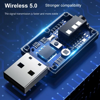 Bluetooth 5.0 Imtuvas Siųstuvas 3 1. Mini Stereo AUX USB 3,5 mm Garso Belaidžio ryšio Adapteris, Skirtas TV PC Automobilių Ausines, Kabeliai