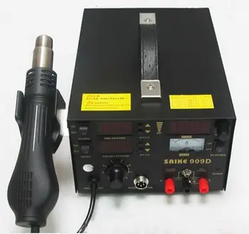 Aukštos qualkity 3 in 1 Saike 909d Karšto oro patrankas litavimo stotis maitinimas 3 in 1 multi-funkcija, 220V arba 110V