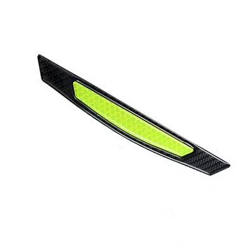 4Pcs Super Žalią šviesą Atspindintys Lipdukai Anglies Pluošto Juostelėmis Automobilio Šoninių Durelių Krašto Bamperis Anti-Scratch Apsauga Apsaugai Apdailos Lipdukai