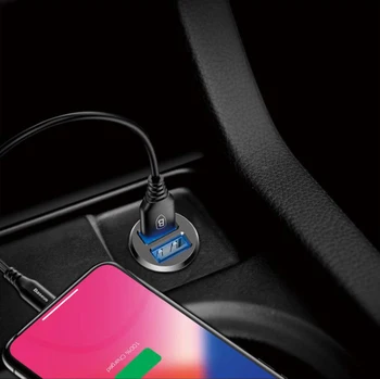 Mini USB Dual Smart Automobilių Greitas Įkroviklis Adapteris Vieną Du Įkroviklį, Įkroviklio Mobilųjį Telefoną, Planšetinį kompiuterį GPS Namuose auto dalys